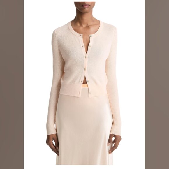 Vince Sweaters - NEW Vince Ribbed Cashmere-Silk Slim Cardigan Spring classic